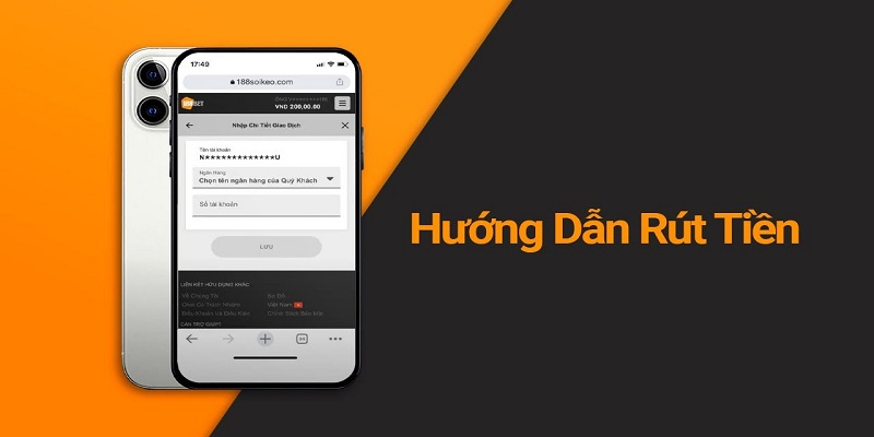 Hướng dẫn rút tiền 188BET trên điện thoại